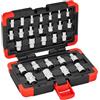 ViGOR Torx V2687N - Set di 28 chiavi a bussola, 1/4 (6,3 mm), 3/8 (10 mm), 1/2 (12,5 mm), quadrata, Torx, V2687N