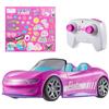 Hot Wheels Barbie - Cabrio RC, auto rosa telecomandata con sticker adesivi inclusi, posti per due bambole e bagagliaio apribile, giocattolo per bambini, 4+ anni, JBH05