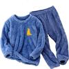 Generisch Abbigliamento 86 Ragazzo Bambino Ragazza Inverno Manica Lunga Cartone Animato Stampe Pile Pigiama Top Pantaloni 2 PZ Vestiti Set Camicia Ragazzi 92, Blu, 14-15 anni