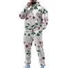 Yekdmxop Tuta Uomo Completa Tuta Natalizia Uomo Tute Da Ginnastica Uomo Felpa con Cappuccio di Natale e Pantaloni Rosso Tuta Uomo Felpata Set Babbo Natale Renna Albero di Natale Stampa Completo Palestra