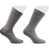 CALZE PRESTIGE (2 PAIA) Calze uomo corte tinta unita in pregiatissimo filato lana-cashmere -100% Made in Italy (A11 nero-gris)