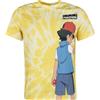 Pokémon Ash And Pikachu Uomo T-Shirt Giallo M 100% Cotone Regular