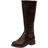 riou Stivali Donna Gambale Curvy Pianta Larga Stivali Donna Texani Alti Pelle Zeppa Stivaletti Donna Stivali Alti al Ginocchio Stringate Scarpe Corte Caviglia Casual Boots