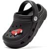HOBIBEAR Bambini e Bambine Zoccoli da Giardino Slip on Sandali Scarpe da Spiaggia Acqua (Bambini/Ragazzi/Grandi)(EU 33,Nero)