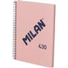 MILAN® Quaderno A5 con spirale e copertina rigida, 80 fogli bianchi da 95 g/m², collezione 430 since 1918, rosa