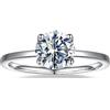 Yaresul Anello di fidanzamento da donna in argento sterling 925 con moissanite taglio rotondo da 1,2 carati, con diamante solitario da 0,21 carati, sottile VVS1 D, colore regalo per moglie, 57(18.1),