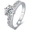 Atylyk 2 carati Moissanite anello di fidanzamento Promessa di nozze Gold-plating Sterling Silver Anelli per le donne, taglia 10