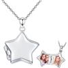 OHAYOO Medaglione apribile per immagini, in argento Sterling 925, a forma di stella, con immagine a forma di stella, ciondolo con foto, amuleto da aprire, per donne, ragazze e bambini, Standard,