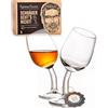 Kornrad Krumm,Set di bicchieri da liquore con manico (6 pezzi), 4 cl, curvi a mano in tedesco,divertenti bicchieri da shot come regalo per uomini e donne, compleanno, matrimonio