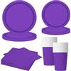 MORAINJAY Set di 68 Pezzi di Stoviglie Viola Intenso per Feste, Piatti di Carta, Bicchieri, Tovaglioli, Stoviglie per Compleanni, Matrimoni, Baby Shower, Lauree, Anniversari, Set per 16 Ospiti