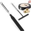 Riisoyu 2 Pezzi Spatola per Crepes in Acciaio Inox Spargitore, Pancake e Spatole Kit Spatola per Crepes Professionale Spatola Stendi Crepes Bastoncino per Pancake Casa Panetteria Utensili da Cucina
