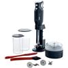 bamix M350 MAXX - Set frullatore a immersione con supporto, 2 bicchieri, 4 attrezzi, processore, spatola, spazzola per la pulizia, 300 Watt, prodotto in Svizzera, colore nero e cromato