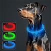 MASBRILL Collare Luminoso per Cani, Collare Cane Luminoso Ricaricabile Impermeabile con 3 Modalità Di Luce, Regolabile Collare LED per Cani di Taglia Piccola Media Grande e Gatti, 70CM, Blu