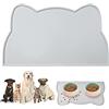 VSSHE Tappetino Ciotola Cani e Gatti in Silicone, 44 x 25 cm Tappetino per Ciotola di Cibo Antiscivolo, Tappetino Sottociotola per Animali Domestici, Evitare Fuoriuscite di Acqua o Cibo (Grigio)