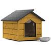 QLS Cuccia per cani per esterni, taglia L, incolore, resistente all'inverno, isolata, in legno massiccio, 80 x 64 x 61 cm (pino)