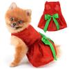 PAIDEFUL Vestito per cani di Natale con gonna glitterata per cuccioli con fiocco per animali domestici, vacanze, cosplay, costume di Natale per gatti, Yorkie Chihuahua, rosso, S