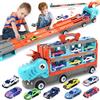 seveclotree 9Pcs Camion Macchinine Dinosauri Giocattolo per Bambini,Pista Macchinine 2 3 Anni, Regalo Bambino 3 4 5 6 7 8 Anni