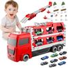 KIMIGO Camion Trasporto Giocattoli,Camion Giocattolo per Bambini,Auto Giocattolo Pista Portatile con 9 Auto da Corsa,Camion Pista Macchinine,Macchinine per Bambini dai 3 4 5 6 Ann