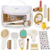 Mamabrum Kit Trucchi Bambina 3+ Anni - Set Gioco 15 Pezzi in Legno con Borsa Cosmetici - Giocattolo Educativo per Giochi Bambina 3 Anni - Accessori Sicuri e Naturali