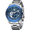 MEGALITH Acciaio Orologio Uomo Analogico Cronografo Orologio Quarzo Calendario Classico Orologi da Polso Uomo Elegante Grande Impermeabile Regalo