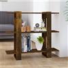 TREISL Libreria Mobile in Legno per Libri Scaffale Verticale Mobiletto Armadietto Divisorio per Stanza per Soggiorno Camera da Letto Cucina Offrono Ampio Spazio Rovere Fumo 100x30x87 cm