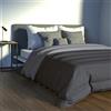 LARA MORADA-Trapunta/Piumone Letto Singolo, 165x250 cm Extra Caldo Tinta Unita, Jacquard Double-Face, 100% Made in Italy, Morbida Microfibra 300 g/mq, Grigio/Grigio Topo