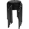 COSTWAY Set di 6 Sgabello Tondo Impilabile in Metallo, Sgabello Cucina Basso per Bambini Adulti, Sgabelli da Bar Casa Ufficio Aule, 30 x 30 x 44,5 cm (Nero)