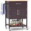 GIANTEX Carrello con Ruote, Carrello da Cucina con 1 Cassetto Grande, Armadio a 2 Ante, Porta Asciugamani, Ripiano Inferiore Aperto, Madia Mobile Dispensa, 73x50x90 cm, 3 Colori