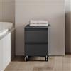 LIBEROSHOPPING.eu - LA TUA CASA IN UN CL Carrello multiuso 2 cassetti in legno 41x44xH58 con ruote (Grafite Opaco)