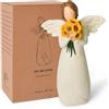 CUNTAUK Statuette di angelo custode, angeli girasole, regali per donne, angelo girasole, decorazione per la casa, statua di angelo curativo dipinta, con fiori, regalo per donne