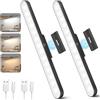 Realky Lampada da incasso da cucina a LED, 2 pezzi, dimmerabile, per armadio, senza fili, striscia luminosa a LED con ricaricabile, luce da cucina a batteria USB, per specchi, scrivanie, cucine,