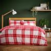 Olivia Rocco Set di biancheria da letto con copripiumino e federe, in flanella super morbida, lussuoso, colorato, con stampa a quadri, motivo reversibile per un sonno confortevole, colore: rosso alba,