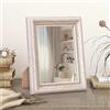 HLFMVWE Specchio da tavolo vintage da scrivania, cornice in legno rustico, rettangolare, antico, piccolo specchio decorativo per comò, piano di lavoro, ufficio, camera da letto, bagno, soggiorno, 20 x
