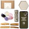 BESOULS Edizione Premium Rituale di Nuovi Inizi - 4 Palo Santo purificazione negatività, 1 Smudge Salvia Bianca Sciamanica, 5 Pietre Protettive, Vassoio Artigianale QR Guida Digitale (Nuovi Inizi)
