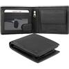 GARZINI - Portafoglio Uomo in Vera Pelle - Portafoglio Slim con Protezione RFID, 15 Slot per Carte di Credito, Scomparto per Banconote e Monete - Confezione Regalo, Nero