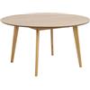 AC Design Furniture Roxanne - Tavolo da pranzo rotondo per 5 persone, effetto rovere, 140 x 76 cm, tavolo da cucina con impiallacciatura di quercia e gambe in rovere macchiato, stile retrò moderno