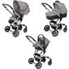 Foppapedretti Trio Supertres I-Size, Sistema Modulare Combinato per Bambini, Navicella Passeggino e Seggiolino auto I-Size, Maniglione e Poggiagambe Regolabili, conforme ECE R129, Desert