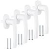 XTUDOU® 4 Pezzi Maniglie per Finestre, Maniglie per Finestre in Alluminio Bianco, Senza Cilindro di Chiusura con 8 Viti, Maniglia Porta Finestra Lunghezza 35 Mm per Finestre e Balcone