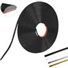 MeYuxg Modanatura Adesiva Autoadesiva, PVC Listello Decorativo Flessibile, Bordo Adesivo per Pareti, Battiscopa Adesivo Adatto per Camera da Letto, Bagno, Cucina, Parete, Soffitto(Nero-12M-8MM-2.8MM