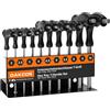 DAKCOS Set di 10 chiavi a brugola con impugnatura a T, con manico a T, metriche da 2 a 10 mm, con portapacchi, Cr-V