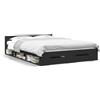 Festnight Letto 120x190 con Cassetti, Letto Singolo con Contenitore 120x190 cm, Giroletto Matrimoniale Legno, Struttura Letto in Legno Multistrato Nero 120x190 cm