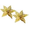 Flair Flower Poinsettia su clip, set da 2 pezzi, 28 cm, stella di Natale artificiale, mini fiore artificiale per corona dell'Avvento, ghirlande, decorazione dell'Avvento, albero di Natale, bouquet,