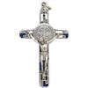 GTBITALY 10.674.31 ms Croce di San Benedetto Argento con Smalto Mosaico con Anello 8 cm esorcista esorcismo Blu