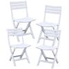 BOOSDEN Sedia da giardino pieghevole in plastica, set da 4 sedie pieghevoli, in plastica, da giardino, da balcone, da campeggio e da pranzo, per interni ed esterni, colore bianco, BSD-PP-white-FCx4-a