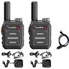 TXQ Wurui TXQ G63 2PCS mini ricetrasmittente professionale lunga distanza amatoriale radio fm portatile bambini pmr 446 uhf bidirezionale (2 nero con 1 programmacabile)