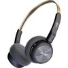 iKF -R1 Cuffie retrò Bluetooth 5.4 Hi-Fi Sound Custom EQ via App Tempo di riproduzione 60 ore Vestibilità comoda Connessione multipunto Cuffie vintage leggere (nero oro)