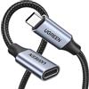 UGREEN Cavo Type C Video 4K@60Hz, Cable USB 3.2 Prolunga 10Gbps Ricarica Rapida 100W, Thunderbolt 3 Compatibile con iPhone 17/16/15 Plus Pro Max, MacBook M2, Galaxy S26 S25, ecc. 1M Grigio