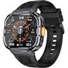 Shepatio Smartwatch uomo con funzione telefono, orologio militare 2.0" HD con torcia LED/IP68 impermeabile, 100+ modalità sportive orologio sportivo orologio fitness outdoor smartwatch per Android iOS