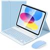 ANICEMOON Lively Life Custodia per Tastiera con Mouse per iPad 10a 10.9 2022, Layout Italiano QWERTY, Custodia Sottile Intelligente con Tastiera Bluetooth Wireless Rimovibile per iPad 10th Gen 10.9 - Blu