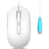 Perixx PERIMICE-222P Mouse PS/2 con Cavo - Cavo Lungo 1,8 Metri - Design Ottico 1200/1600/2000 DPI - Bianco